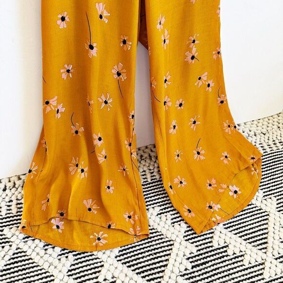 Faithfull The BranD Anthropologie Wide Leg Jumpsuit Floral Orange Size L - Picture 5 of 10